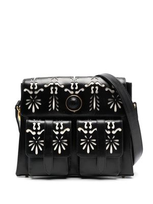 Versace Pre-Owned cut-out detailing flap shoulder bag - Black