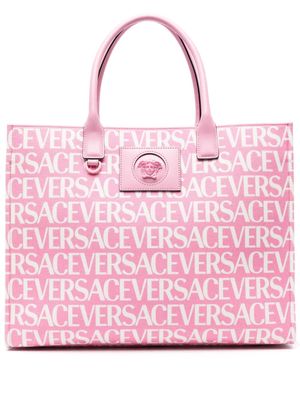 Versace Pre-Owned logo-print canvas tote bag - Pink