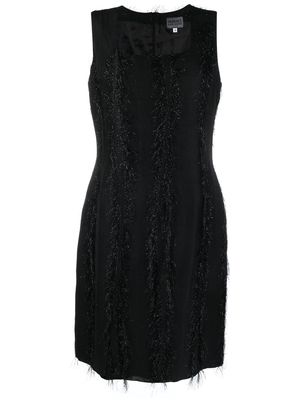 Versace Pre-Owned metallic-threading fringed dress - Black