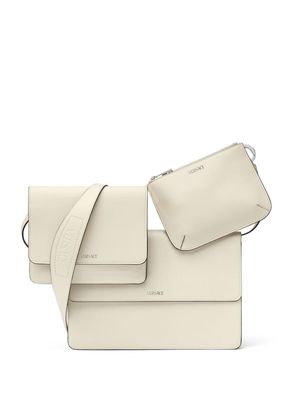 Versace removable-pouch leather shoulder bag - Neutrals