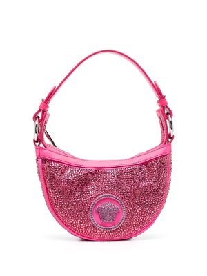 Versace Repeat crystal-embellished shoulder bag - Pink