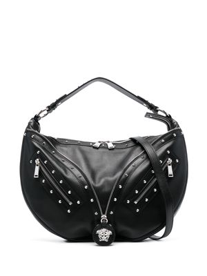 Versace Repeat leather shoulder bag - Black