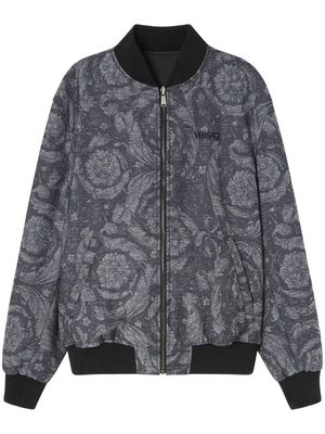 Versace reversible logo-embroidered bomber jacket - Grey