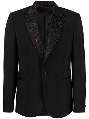 Versace rhinestone-embellished single breasted blazer - Black