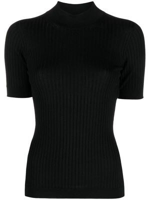 Versace ribbed-knit wool top - Black