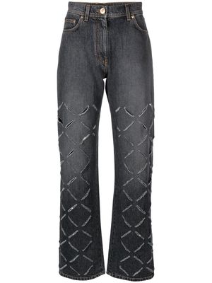 Versace ripped straight leg jeans - Grey