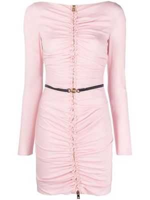 Versace ruched-detail V-back dress - Pink