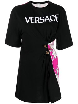 Versace Safety Pin Baroque-print T-shirt - Black