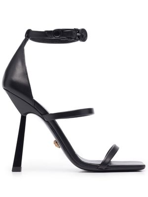 Versace Safety Pin buckle leather sandals - Black