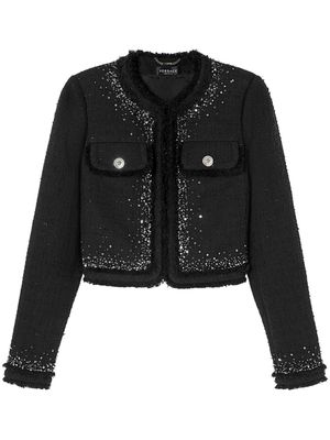 Versace sequin-embellished cotton-blend jacket - Black