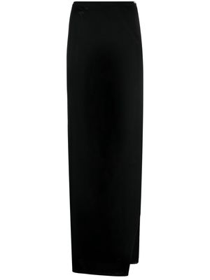 Versace side-slit fine-knit maxi skirt - Black