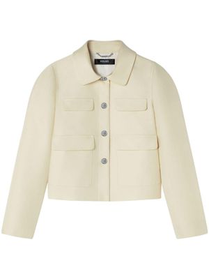 Versace silk-blend cropped jacket - Neutrals