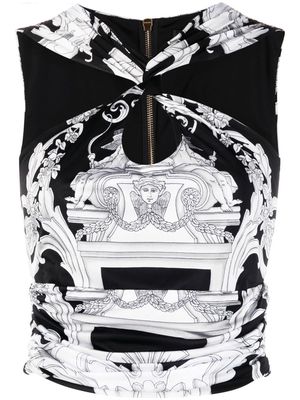 Versace Silver Baroque cropped top - Black