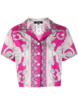 VERSACE Silver Baroque printed pyjama shirt - Pink
