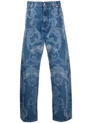 Versace Silver Baroque straight-leg jeans - Blue