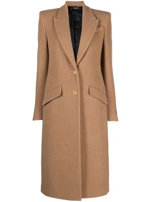 Versace single-breasted camel-wool coat - Neutrals