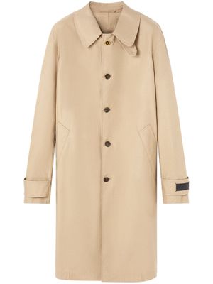 Versace single-breasted cotton coat - Neutrals