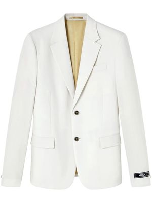 Versace single-breasted grain de poudre blazer - White