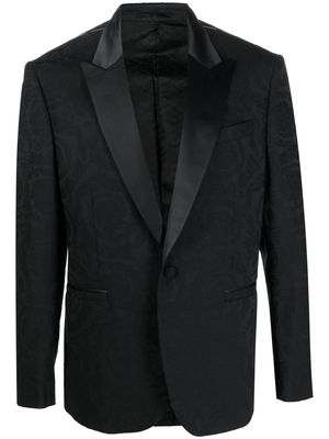 Versace single-breasted jacquard blazer - Black