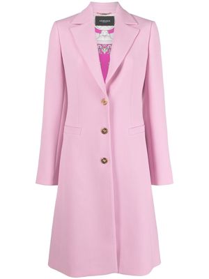 Versace single-breasted virgin-wool coat - Pink