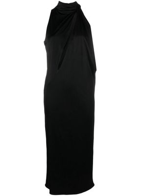 Versace slashed halterneck midi dress - Black