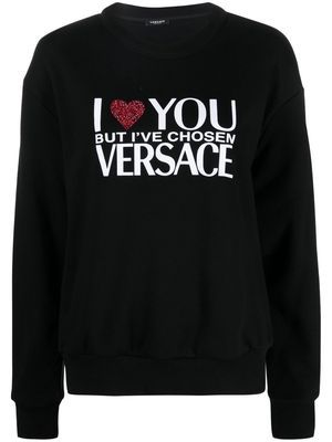 Versace slogan-print sweatshirt - Black