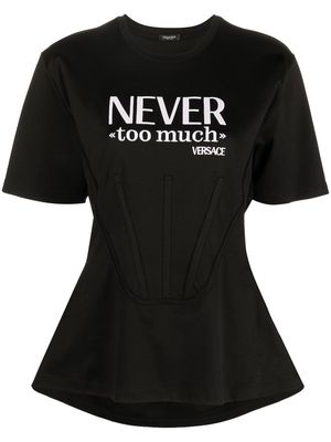 Versace slogan-print T-shirt - Black