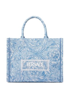 Versace small Athena Barocco-pattern tote bag - Blue
