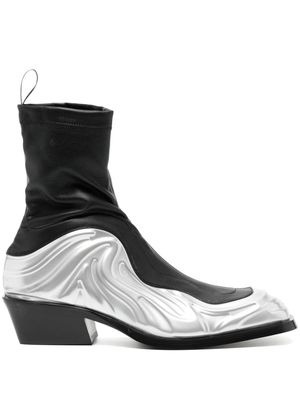 Versace Solare leather boots - Black