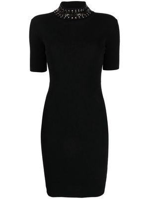 Versace spiked-turtleneck knit minidress - Black