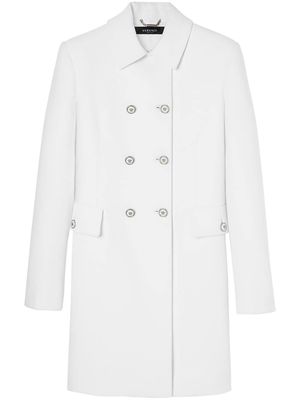 Versace spread-collar double-breasted coat - White