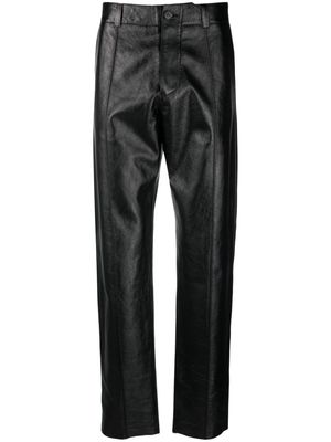 Versace straight-leg leather trousers - Black