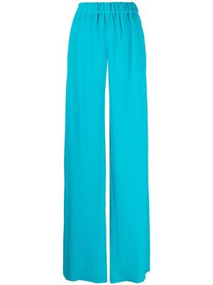 Versace straight-leg silk trousers - Blue