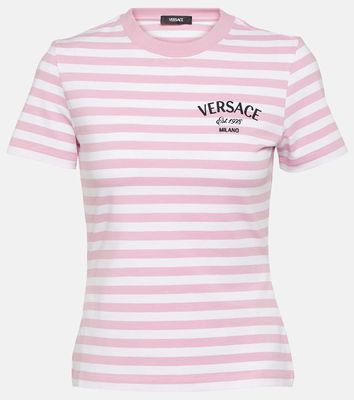 Versace Striped cotton-blend jersey T-shirt