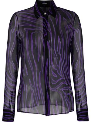 Versace striped silk blouse - Black