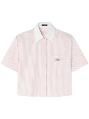 Versace stripped cropped cotton shirt - Pink