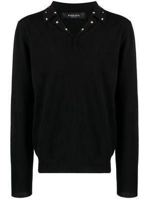 Versace stud-embellished knitted jumper - Black