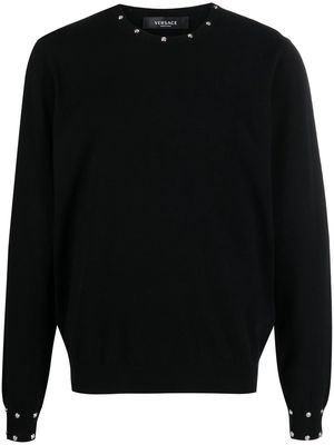 Versace studded crew-neck jumper - Black