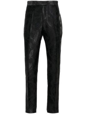 Versace tailored jacquard cotton trousers - Black