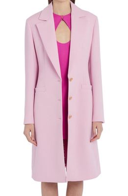 Versace Three-Button Wool Coat in Rose