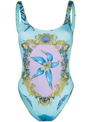 Versace Trésor de la Mer-print swimsuit - Blue