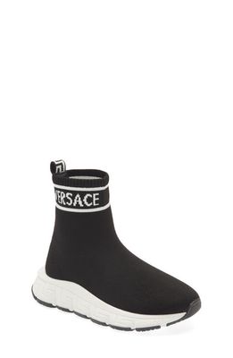 Versace Trigreca High Top Sock Sneaker in Black White