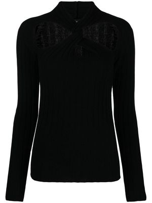 Versace twisted ribbed-knit jumper - Black