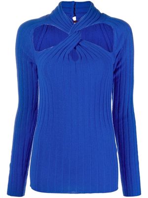 Versace twisted ribbed-knit jumper - Blue
