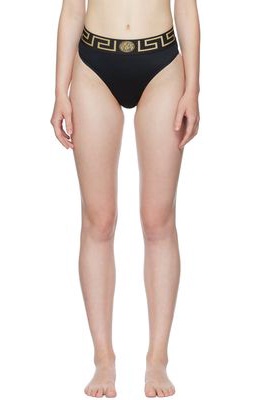 Versace Underwear Black Greca Bikini Bottom