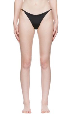 Versace Underwear Black Greca Chain Bikini Bottoms