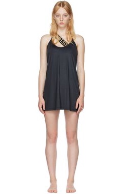 Versace Underwear Black Polyester Cover Up Dress