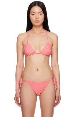 Versace Underwear Pink Dua Lipa Edition Allover Bikini Top