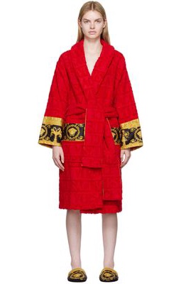 Versace Underwear Red 'I Heart Baroque' Robe