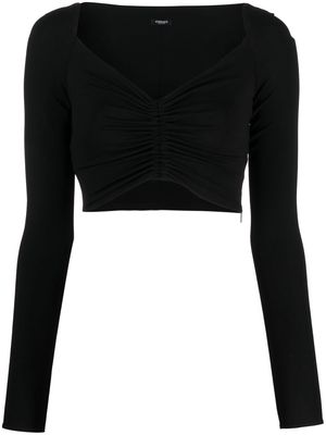Versace V-neck cropped blouse - Black